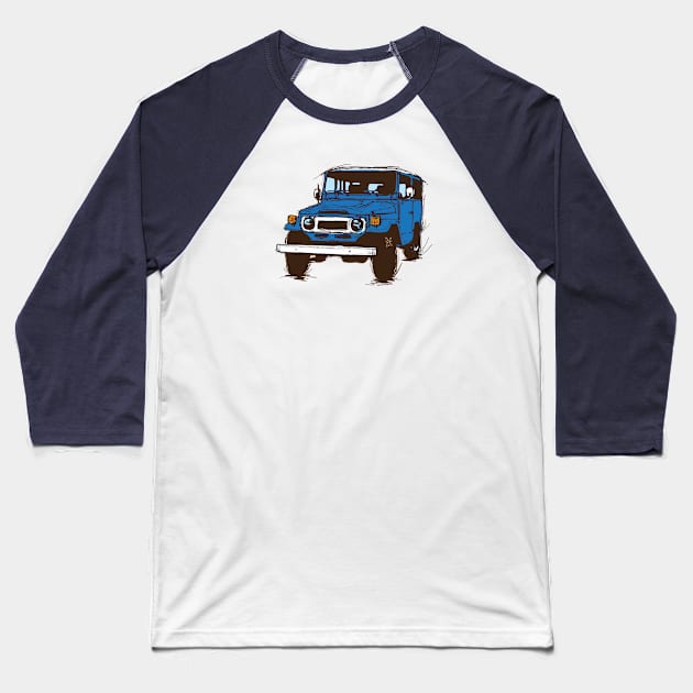 FJ40 Blue Baseball T-Shirt by GrumpyDog